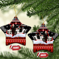 Monaco Christmas Ceramic Ornament with Santa Claus Sports Car Snowflakes and Luxury Holiday - Wonder Print Shop