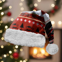 Monaco Christmas Santa Hat with Santa Claus Sports Car Snowflakes and Luxury Holiday - Wonder Print Shop