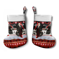 Monaco Christmas Stocking with Santa Claus Sports Car Snowflakes and Luxury Holiday - Wonder Print Shop