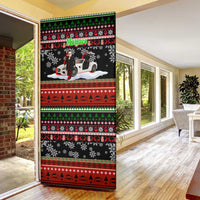 Monaco Christmas Door Cover with Santa Claus Sports Car Snowflakes and Luxury Holiday - Wonder Print Shop