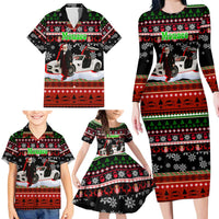 Monaco Christmas Family Matching Long Sleeve Bodycon Dress and Hawaiian Shirt with Santa Claus Sports Car Snowflakes and Luxury Holiday - Wonder Print Shop