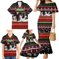Monaco Christmas Family Matching Mermaid Dress and Hawaiian Shirt with Santa Claus Sports Car Snowflakes and Luxury Holiday - Wonder Print Shop