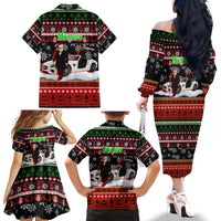 Monaco Christmas Family Matching Off The Shoulder Long Sleeve Dress and Hawaiian Shirt with Santa Claus Sports Car Snowflakes and Luxury Holiday - Wonder Print Shop