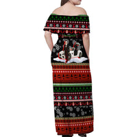 Monaco Christmas Family Matching Off Shoulder Maxi Dress and Hawaiian Shirt with Santa Claus Sports Car Snowflakes and Luxury Holiday - Wonder Print Shop