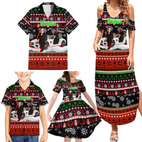 Monaco Christmas Family Matching Summer Maxi Dress and Hawaiian Shirt with Santa Claus Sports Car Snowflakes and Luxury Holiday - Wonder Print Shop