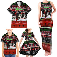 Monaco Christmas Family Matching Tank Maxi Dress and Hawaiian Shirt with Santa Claus Sports Car Snowflakes and Luxury Holiday - Wonder Print Shop
