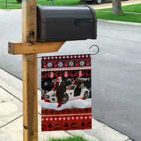 Monaco Christmas Garden Flag with Santa Claus Sports Car Snowflakes and Luxury Holiday - Wonder Print Shop