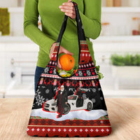 Monaco Christmas Grocery Bag with Santa Claus Sports Car Snowflakes and Luxury Holiday - Wonder Print Shop