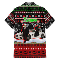 Monaco Christmas Hawaiian Shirt with Santa Claus Sports Car Snowflakes and Luxury Holiday - Wonder Print Shop