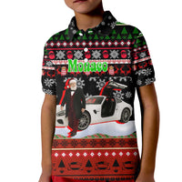 Monaco Christmas Kid Polo Shirt with Santa Claus Sports Car Snowflakes and Luxury Holiday - Wonder Print Shop