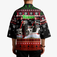 Monaco Christmas Kimono with Santa Claus Sports Car Snowflakes and Luxury Holiday - Wonder Print Shop