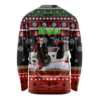 Monaco Christmas Long Sleeve Shirt with Santa Claus Sports Car Snowflakes and Luxury Holiday - Wonder Print Shop