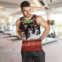 Monaco Christmas Men Tank Top with Santa Claus Sports Car Snowflakes and Luxury Holiday - Wonder Print Shop