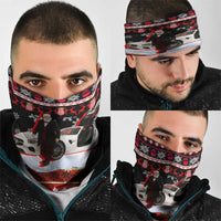 Monaco Christmas Neck Gaiter with Santa Claus Sports Car Snowflakes and Luxury Holiday - Wonder Print Shop