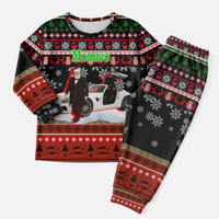 Monaco Christmas Pajama Set with Santa Claus Sports Car Snowflakes and Luxury Holiday - Wonder Print Shop