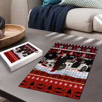 Monaco Christmas Puzzle with Santa Claus Sports Car Snowflakes and Luxury Holiday - Wonder Print Shop