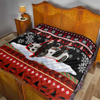 Monaco Christmas Quilt with Santa Claus Sports Car Snowflakes and Luxury Holiday - Wonder Print Shop
