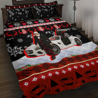 Monaco Christmas Quilt Bed Set with Santa Claus Sports Car Snowflakes and Luxury Holiday - Wonder Print Shop