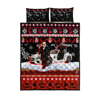 Monaco Christmas Quilt Bed Set with Santa Claus Sports Car Snowflakes and Luxury Holiday - Wonder Print Shop