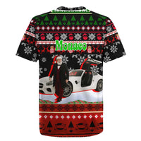 Monaco Christmas Rugby Jersey with Santa Claus Sports Car Snowflakes and Luxury Holiday - Wonder Print Shop