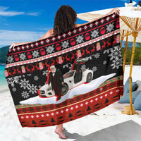 Monaco Christmas Sarong with Santa Claus Sports Car Snowflakes and Luxury Holiday - Wonder Print Shop