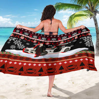 Monaco Christmas Sarong with Santa Claus Sports Car Snowflakes and Luxury Holiday - Wonder Print Shop