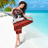 Monaco Christmas Sarong with Santa Claus Sports Car Snowflakes and Luxury Holiday - Wonder Print Shop