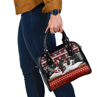 Monaco Christmas Shoulder Handbag with Santa Claus Sports Car Snowflakes and Luxury Holiday - Wonder Print Shop