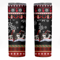 Monaco Christmas Skinny Tumbler with Santa Claus Sports Car Snowflakes and Luxury Holiday - Wonder Print Shop