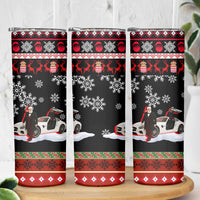 Monaco Christmas Skinny Tumbler with Santa Claus Sports Car Snowflakes and Luxury Holiday - Wonder Print Shop