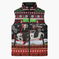 Monaco Christmas Sleeveless Puffer Jacket with Santa Claus Sports Car Snowflakes and Luxury Holiday - Wonder Print Shop