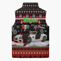Monaco Christmas Sleeveless Puffer Jacket with Santa Claus Sports Car Snowflakes and Luxury Holiday - Wonder Print Shop