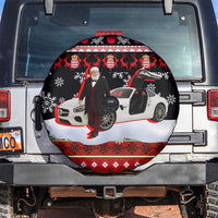 Monaco Christmas Spare Tire Cover with Santa Claus Sports Car Snowflakes and Luxury Holiday - Wonder Print Shop