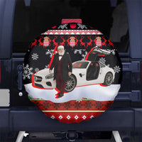 Monaco Christmas Spare Tire Cover with Santa Claus Sports Car Snowflakes and Luxury Holiday - Wonder Print Shop