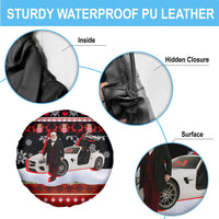 Monaco Christmas Spare Tire Cover with Santa Claus Sports Car Snowflakes and Luxury Holiday - Wonder Print Shop