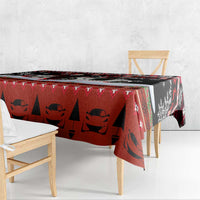 Monaco Christmas Tablecloth with Santa Claus Sports Car Snowflakes and Luxury Holiday - Wonder Print Shop