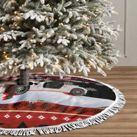 Monaco Christmas Tree Skirt with Santa Claus Sports Car Snowflakes and Luxury Holiday - Wonder Print Shop