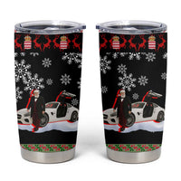 Monaco Christmas Tumbler Cup with Santa Claus Sports Car Snowflakes and Luxury Holiday - Wonder Print Shop
