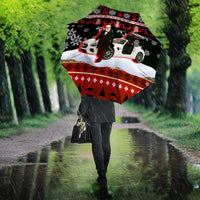 Monaco Christmas Umbrella with Santa Claus Sports Car Snowflakes and Luxury Holiday - Wonder Print Shop