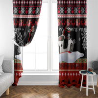 Monaco Christmas Window Curtain with Santa Claus Sports Car Snowflakes and Luxury Holiday - Wonder Print Shop