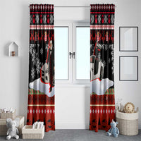 Monaco Christmas Window Curtain with Santa Claus Sports Car Snowflakes and Luxury Holiday - Wonder Print Shop