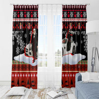 Monaco Christmas Window Curtain with Santa Claus Sports Car Snowflakes and Luxury Holiday - Wonder Print Shop