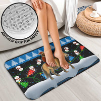 Mongolia Christmas Bathroom Set with Santa Riding Horse Snowmen Yurts and Winter Holiday - Wonder Print Shop