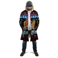 Mongolia Christmas Cloak with Santa Riding Horse Snowmen Yurts and Winter Holiday - Wonder Print Shop