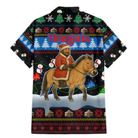 Mongolia Christmas Family Matching Mermaid Dress and Hawaiian Shirt with Santa Riding Horse Snowmen Yurts and Winter Holiday - Wonder Print Shop