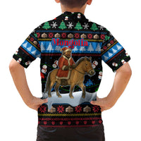 Mongolia Christmas Family Matching Puletasi and Hawaiian Shirt with Santa Riding Horse Snowmen Yurts and Winter Holiday - Wonder Print Shop