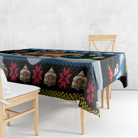 Mongolia Christmas Tablecloth with Santa Riding Horse Snowmen Yurts and Winter Holiday - Wonder Print Shop