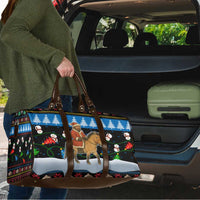 Mongolia Christmas Travel Bag with Santa Riding Horse Snowmen Yurts and Winter Holiday - Wonder Print Shop