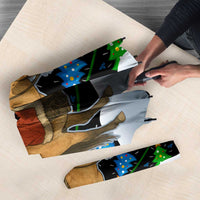 Mongolia Christmas Umbrella with Santa Riding Horse Snowmen Yurts and Winter Holiday - Wonder Print Shop