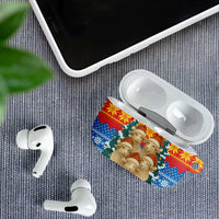 Mongolia Christmas AirPods Case with Santa Sheep Christmas Trees and Snowflake - Wonder Print Shop